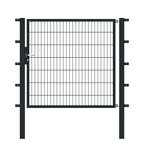 Einzeltor ALBERTS Flexo 150 x 140 cm - Robustes Metalltor mit Pfosten - Gartenzäune, langlebiges Metalltor in elegantem Anthrazit, perfekt für Sicherheit und Stil in Ihrem Garten.
