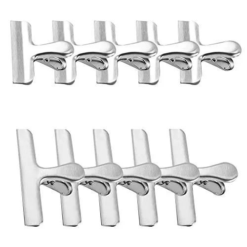 Verschlussklammern für Tüten, Gobesty 10 Stück Edelstahl Bag Clips 2 Größen, 121mm & 77mm Breite Verschlussclips für Beutel, Metall Clips für Kaffee Lebensmittel Brot Taschen, Küche Home Anwendung