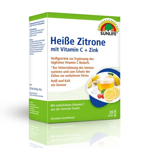 Sunlife Heiße Zitrone + Acerola Sticks 20 Sticks