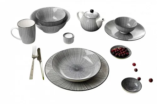 Kaffee- und Tafelservice 34 tlg. Takeo Stripes