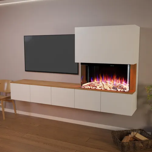 Glow Fire Elektrokamin 'PR6' | LED Standkamin Schwarz mit Heizfunktion - Der Glow Fire Elektrokamin 'PR6' bietet realistische 3D-Flammen und eine effiziente Heizfunktion. Gestalten Sie Ihre individuelle Kaminatmosphäre mit verschiedenen Farben und Helligkeiten. Ideal für gemütliche Abende!