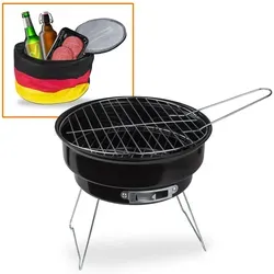 Picknick Grill Holzkohlegrill to go mit Kühltasche von DEMA