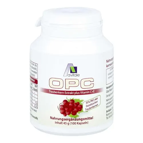 Avitale OPC Traubenkern Vegi-Kapseln - Hochdosiert, 100 Stück