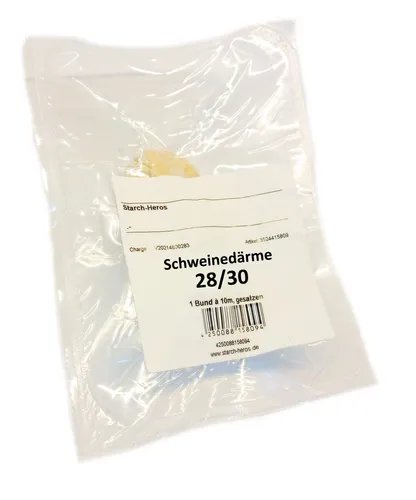 Bratwurstdarm | Schweinedarm | Naturdarm 28/30 - 10 Meter