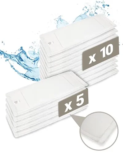 Prieser 5X Profi Wischmopp 40cm mit Fransen – Aus 100% robustem Mikrofaser – Fusselfreier Bodenwischer für sehr Gute Schmutzaufnahme – Langlebiger Bodenwischer Bezug