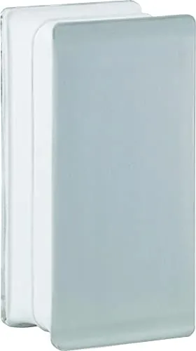 Fuchs Design Glasbaustein Vollsicht SUPER White Halbstein zweiseitig satiniert 19 x 9 x 8 cm - 6 Stück