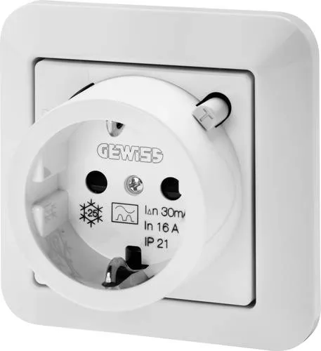 Gewiss Fehlerstromschutzschalter 16/0.03A IP21 GW95522 - Unterputz Fehlerstromschutzschalter mit 30mA für sicheren Stromschutz, einfache Montage mit integrierten Befestigungskrallen, ideal für Zuhause oder Gewerbe.
