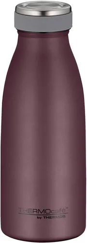 THERMOcafé by THERMOS TC BOTTLE burgundy mat 0,35l - Thermobehälter, kohlensäurefest und ideal für Schule und Büro, hält Getränke 12h heiß und 24h kalt – 100% auslaufsicher und nachhaltig aus Edelstahl.