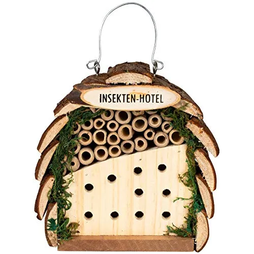 Gardigo Insektenhotel für Bienen und Marienkäfer - Insektenhotels für Garten und Balkon, bietet ganzjährig Nist- und Überwinterungshilfe für Wildbienen und Marienkäfer, nachhaltig aus Holz gefertigt.