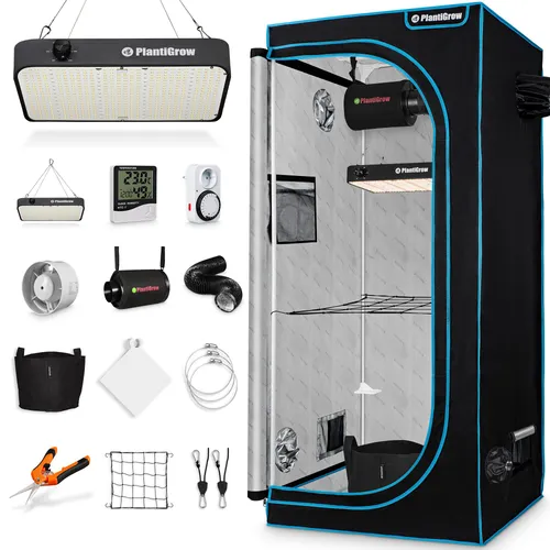 Growbox Komplettset – Indoor Gewächshaus mit 150W LED von PlantiGrow