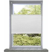 vidaXL Verdunklungsplissee 70×125 cm Weiß - Rollos - Ideal für optimalen Sonnen- und Sichtschutz, einfach zu montieren ohne Bohren, modernes Wellen-Design für jede Raumdekoration.