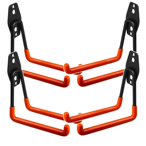 4x Werkzeughalter Gerätehalter Werkzeugwandhalterung Stahl Orange 13x13x5.5 cm