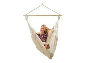 AMANKA Extra-Sicher XXL Hängesessel 185x130cm - Hängesessel für Garten & Indoor, mit innovativer Seil-Befestigung für maximale Sicherheit und 150kg Tragkraft - ideal zum Entspannen und Relaxen.