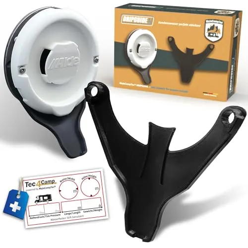 MaJoCompTec Kondenswasserablauf Kaminschild Ablauf für Deckel Kamindeckel Kaminabdeckung Abgaskamin der Heizung an Wohnmobil Caravan (Typ Alde, Schwarz)