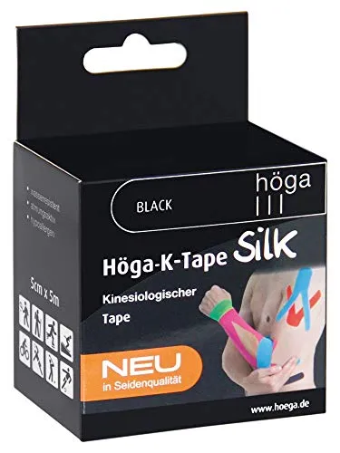 Höga-K-Tape-Silk black kinesiologischer Tape in Seidenqualität, 5 cm x 5m