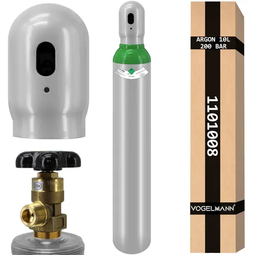 Produktbild Vogelmann 10 Liter Argon 4.8 200bar Schutzgas Schweißgas Gasflasche WIG