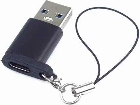 PremiumCord Adapter USB3.0 A Stecker - USB-C Buchse, schwarz mit Aufhängeschlaufe