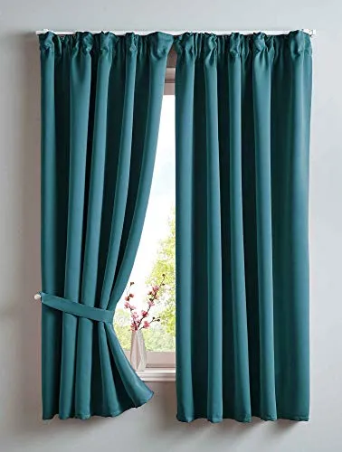 Gardinenbox 2er Set Verdunkelungsvorhänge »Newyork« in petrol von Gardinenbox
