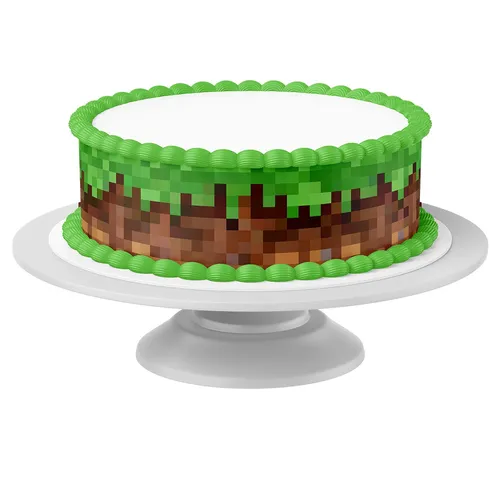 Tortenband Pixel Gras essbar von Tortenbilddruckerei