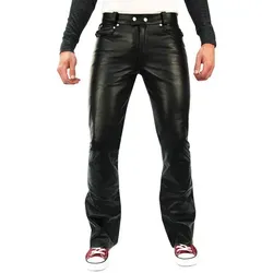 Lederhose Bockle® 1970 Bootcut Herren Lederhose - Hochwertige Lederjeans aus 100% Leder in Größe 42, bietet perfekten Tragekomfort und einen zeitlosen Bootcut-Schnitt für stilvolle Outfits.