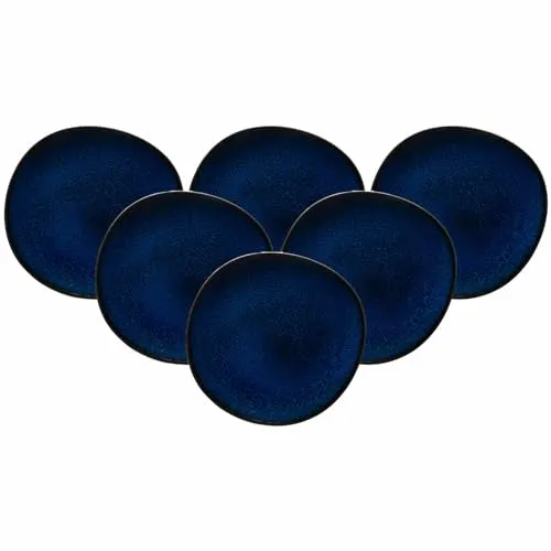 like. by Villeroy & Boch Lave Frühstücksteller 6er Set - Skandinavisches Design - Teller, 6er Set aus Steingut mit skandinavischem Design und einzigartiger Glasur. Spülmaschinenfest und mikrowellensicher - perfekt für stilvolles Frühstück!