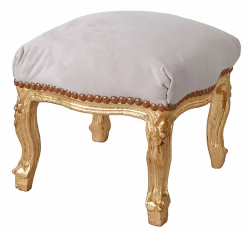 Hocker Barock Sitzbank Sitzhocker Samt Fussbänkchen Schemel Fusshocker Antik