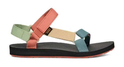 Teva Original Universal Sandale für Damen – dusty pastel multi (DSTY) - Die Teva Original Universal Sandale kombiniert Komfort und Funktionalität. Mit schnell trocknenden, recycelten Gurtbändern und verstellbarem Design ideal für Alltag, Festivals und Wasseraktivitäten.