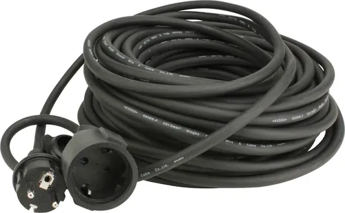 Verlängerungskabel Außen 20 Meter H05RR-F3G1,5, schwarz - Robustes 20 Meter Verlängerungskabel für den Außenbereich, wetterfest und ideal für Gartenarbeit oder Baustellen.