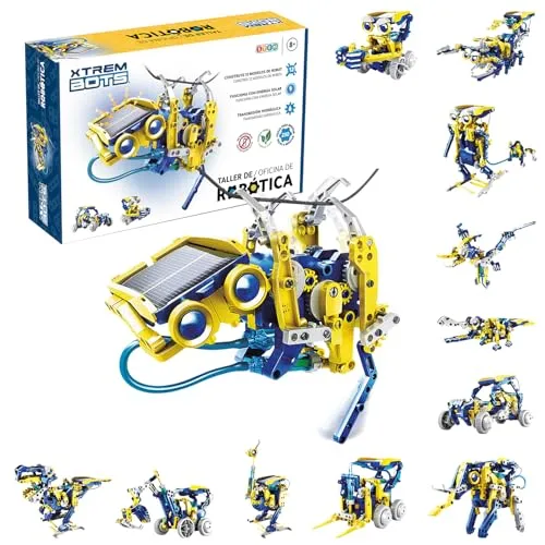 Xtrem Bots – Workshop für Bildungsrobotik, Roboterspielzeug für Kinder ab 8 Jahren, Solarroboter, Lernspiele, Roboterbau, 12-in-1-Lernspielzeug (Robotik-Workshop)