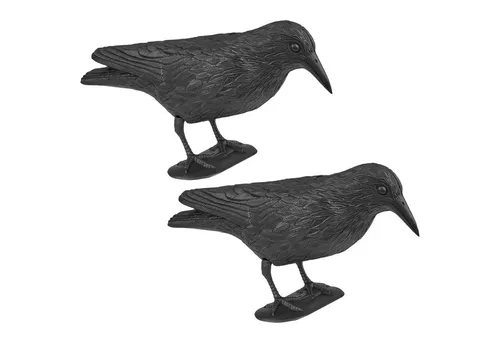 Wellgro Gartenfigur 2 x Vogelschreck Krähe sitzend, (2 St)