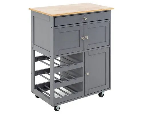 COSTWAY Küchenwagen auf Rollen in grau von Costway