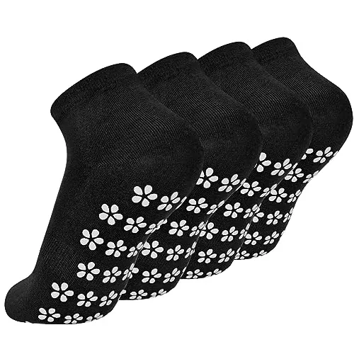 Colexy 2 Paare Yoga Socken Anti Rutsch Damen, Stoppersocken Herren, Anti Rutsch Socken Damen, Yoga Socken Rutschfest, Rutschfeste Griffsocken für Pilates M, 35-42 (Schwarz)
