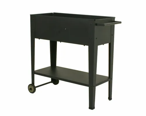 Metall-Hochbeet mit Rollen, schwarz von Garden Pleasure