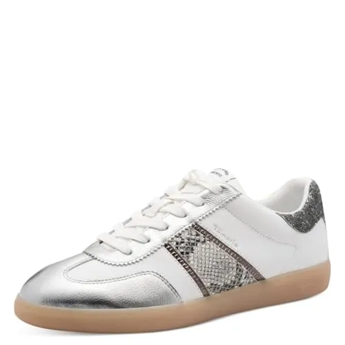 Tamaris Sneaker aus Leder/Textil in Silber/Weiß – Größe 41 in silber von Tamaris