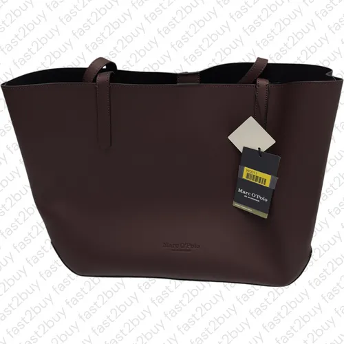 Marc O'Polo Tana Shopper L - Elegante Shopper Tasche in Bordeaux Rot - Damentasche im stilvollen Twilight Design, aus hochwertigem Rindsleder, ideal für Freizeit und Shopping. Großzügige Maße für ausreichend Platz.
