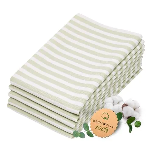 ZOLLNER 5er Set Geschirrtücher Baumwolle in 50x70 cm in grün von Zollner