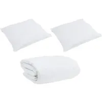 vidaXL Bettdecke mit Kissen Set 240 x 200 cm - Bettdecken-Set für den Winter mit Daunenfüllung, sorgt für wohlige Wärme und angenehmen Komfort das ganze Jahr über. Ideal für kalte Nächte und maschinenwaschbar für einfache Pflege.