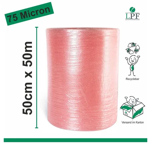 LPF dieLUFTPOLSTERFOLIE Schutzfolie Luftpolsterfolie LPF75 Breite 50cm x Länge 50m Folie Noppenfolie