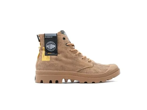 Palladium Pampa Surplus 74389291M - Braune Wanderschuhe für Abenteuer - Wanderschuhe aus robustem Material mit militärischem Design, ideal für Stadt und Outdoor-Aktivitäten, bieten Komfort und Schutz bei jedem Wetter.