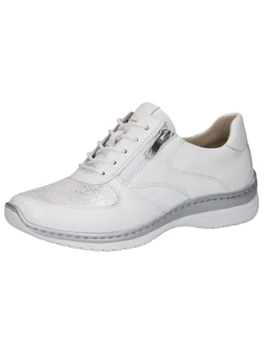Caprice Damen Sneaker Weiß, Größe 40 - Komfort und Stil vereint - Sneaker in H-Weite für optimalen Komfort, aus hochwertigem glattem Leder mit CAPRICE CLIMOTION® Innensohle für Dämpfung und Klimaregulierung. Ideal für den Alltag!