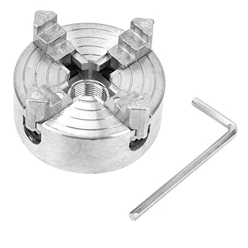 Vierbackenfutter für Drehbank, Z011A Zinklegierungs Spannzangen Zubehör Verwendet für Mini Metalldrehmaschinen Außendurchmesser 12-65 mm, Innendurchmesser 1,8-56 mm