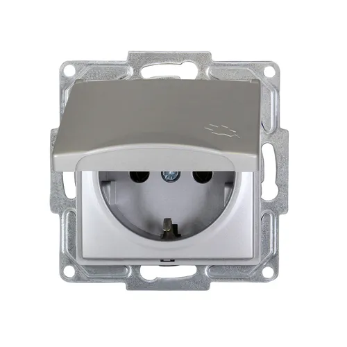 Gunsan Visage Steckdose mit Deckel Unterputz Silber 01281500252117