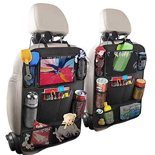 Stück Auto Rückenlehnenschutz, Auto Rücksitz Organizer Für Kinder, Autositz Organizer, Ipad/Tablet-Fach, Kick-matten-schutz für Autositz, 600D Oxford Stoff Wasserdicht Rücksitzschoner(Schwarz) 2