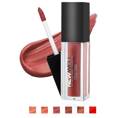 NEWWELL Matte Lipgloss Flüssiger Lippenstift, Langanhaltend, Kein Schmieren, Farbintensiv, Vegan Liquid Lippgloss, 03