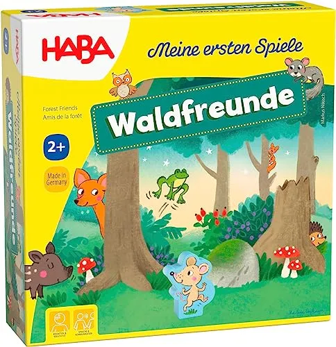 HABA 306605 - Meine Ersten Spiele – Waldfreunde - Gesellschaftsspiel für Kinder ab 2 Jahren, fördert Sprachentwicklung und Gedächtnis mit 3D-Spielkulisse und robustem Material.