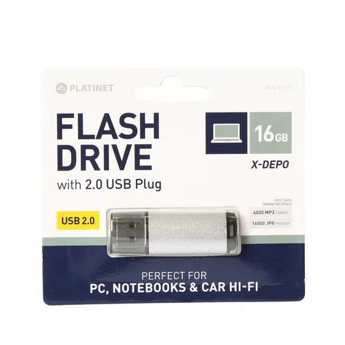 Pendrive 16gb Usb 2.0 X-depo Sreb Plat 42175 Wb Platinet 5907595421751
