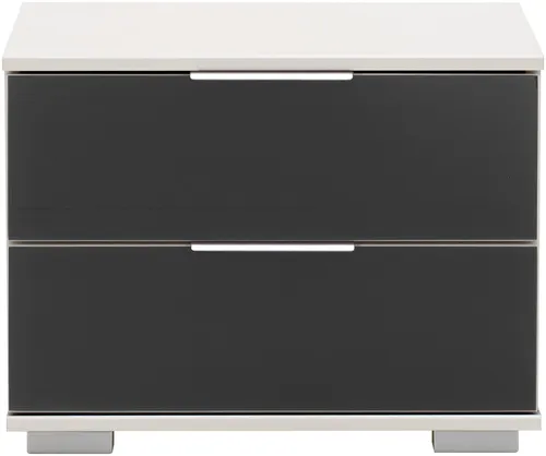 Wimex Nachtkommode Easy - Nachtkonsolen mit farbigen Glaselementen und pflegeleichten Oberflächen, ideal für Futonbetten und für ein modernes Schlafzimmerambiente.