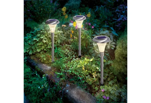esotec LED Gartenleuchte Solar Stableuchten 3er Set 