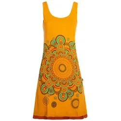 Vishes Sommerkleid Trägerkleid mit Mandala Print in Gelb in gelb von Vishes