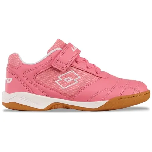 Lotto Hallenschuh - Kinder Sneaker in Rosa 26 EU - Sportlicher Hallenschuh für Kinder in kinderfußgerechter Passform, ideal für aktive Spielstunden. Mit elastischem Klettverschluss für einfachen Einstieg und non-marking Gummisohle.